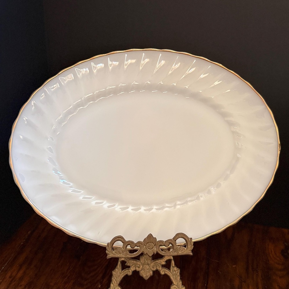 Fire King Anchor Hocking Milk Glass Platter 13 X 10